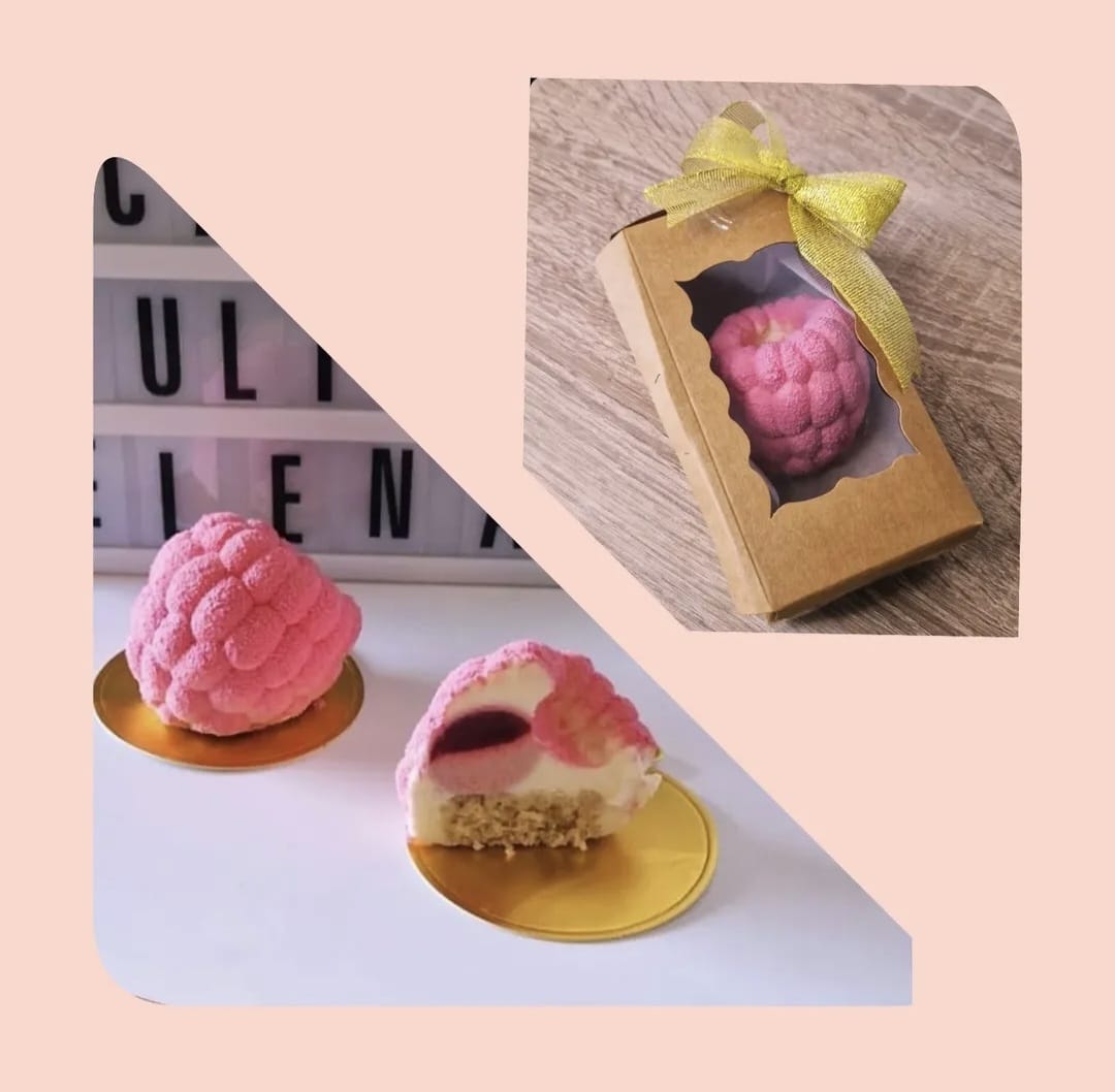 Mini entremet en forma frambuesa!