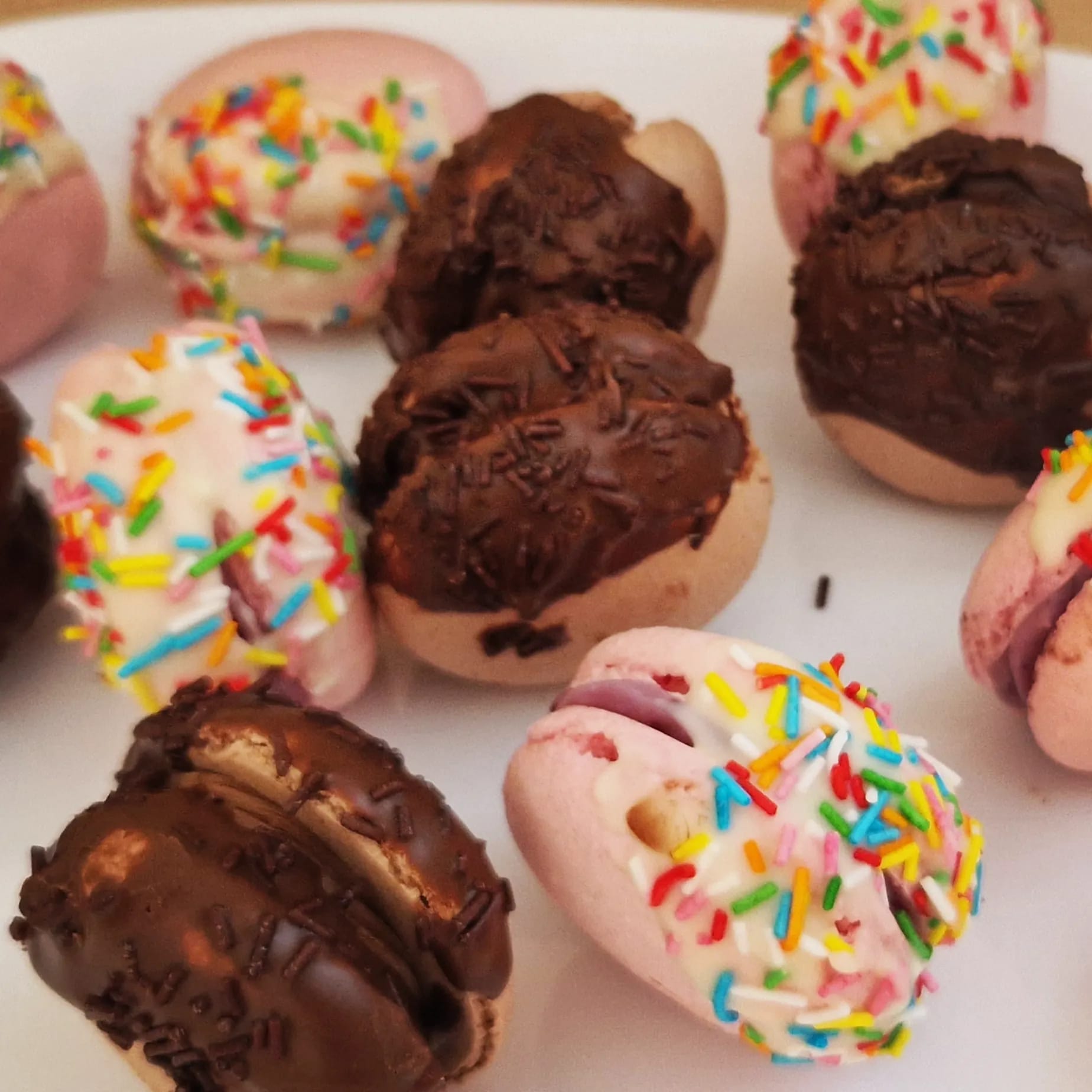 Macarons con relleno de chocolate !